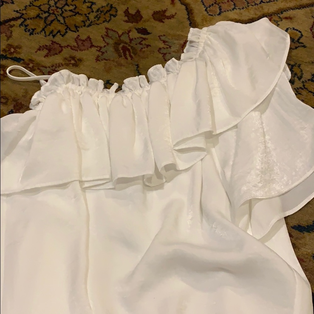 Misa one shoulder silk top